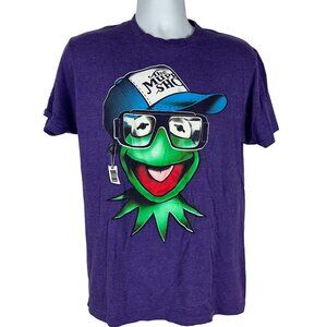 Kermit The Frog Mens Graphic T-Shirt The Muppets Purple Size Medium
